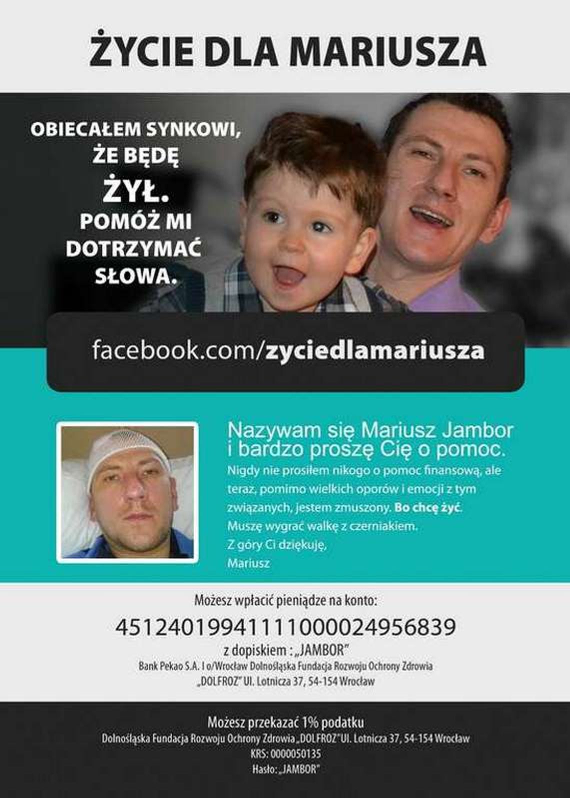 Ma raka, ale chce żyć. Obiecał to żonie i synkowi Ma raka, ale chce żyć. Obiecał to żonie i synkowi