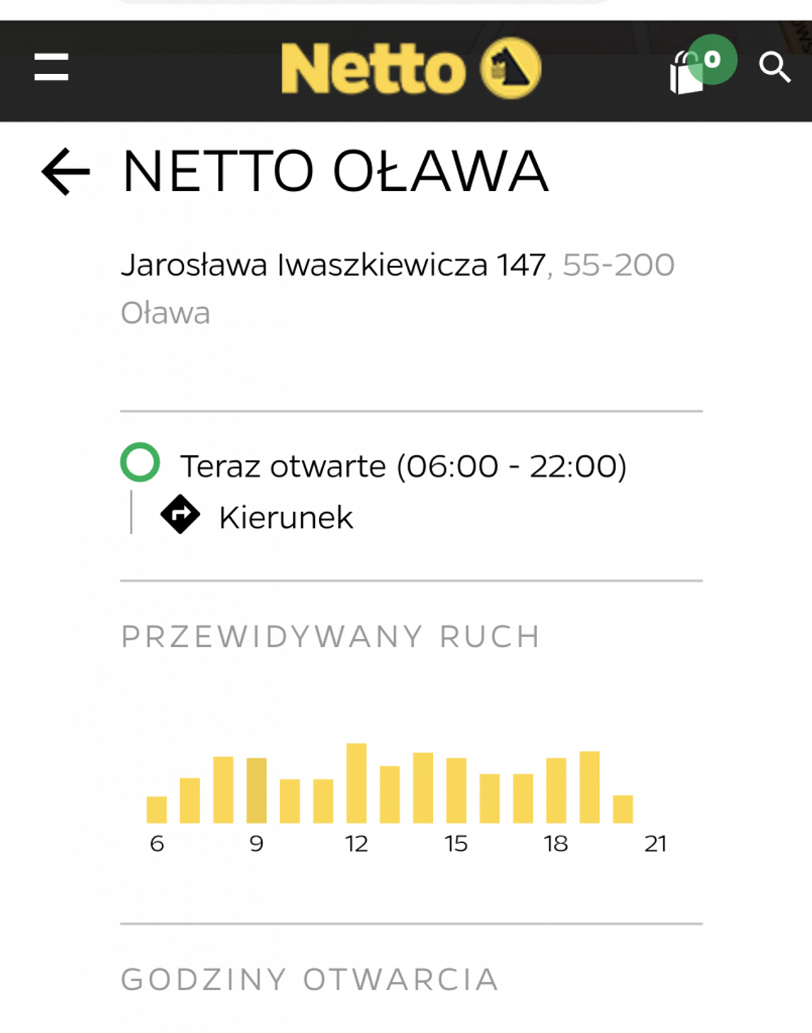 Możesz sprawdzić natężenie ruchu w oławskim Netto