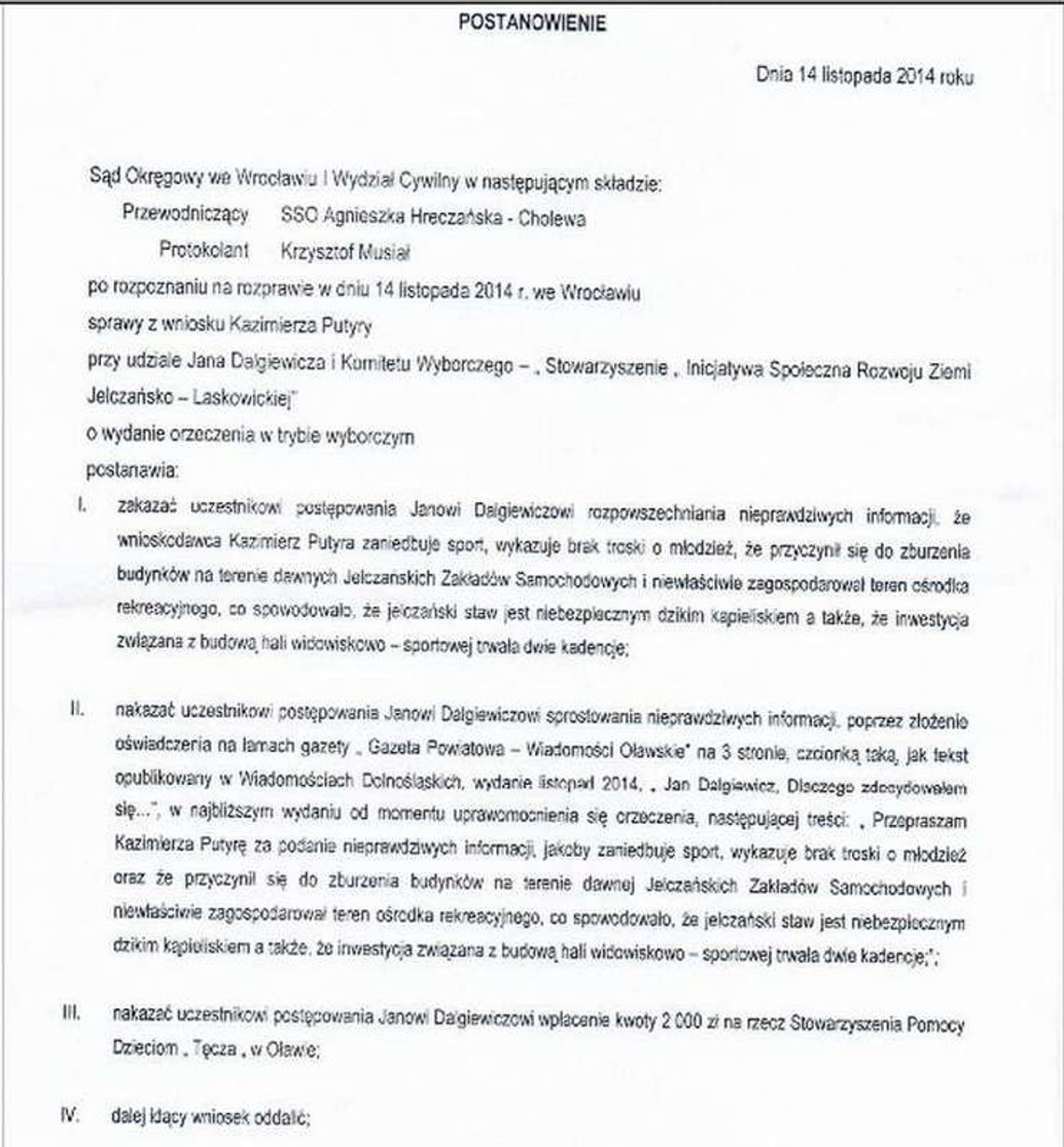 Muszą przeprosić Kazimierza Putyrę