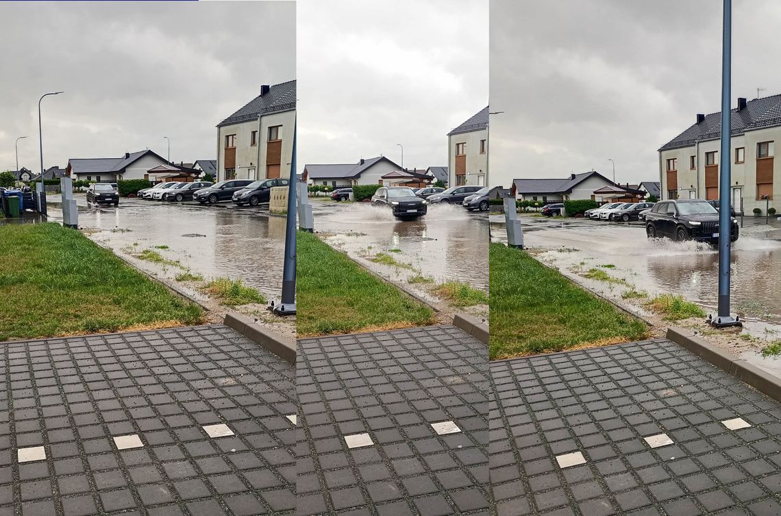 Na Poziomkowej po deszczu przydają się pontony