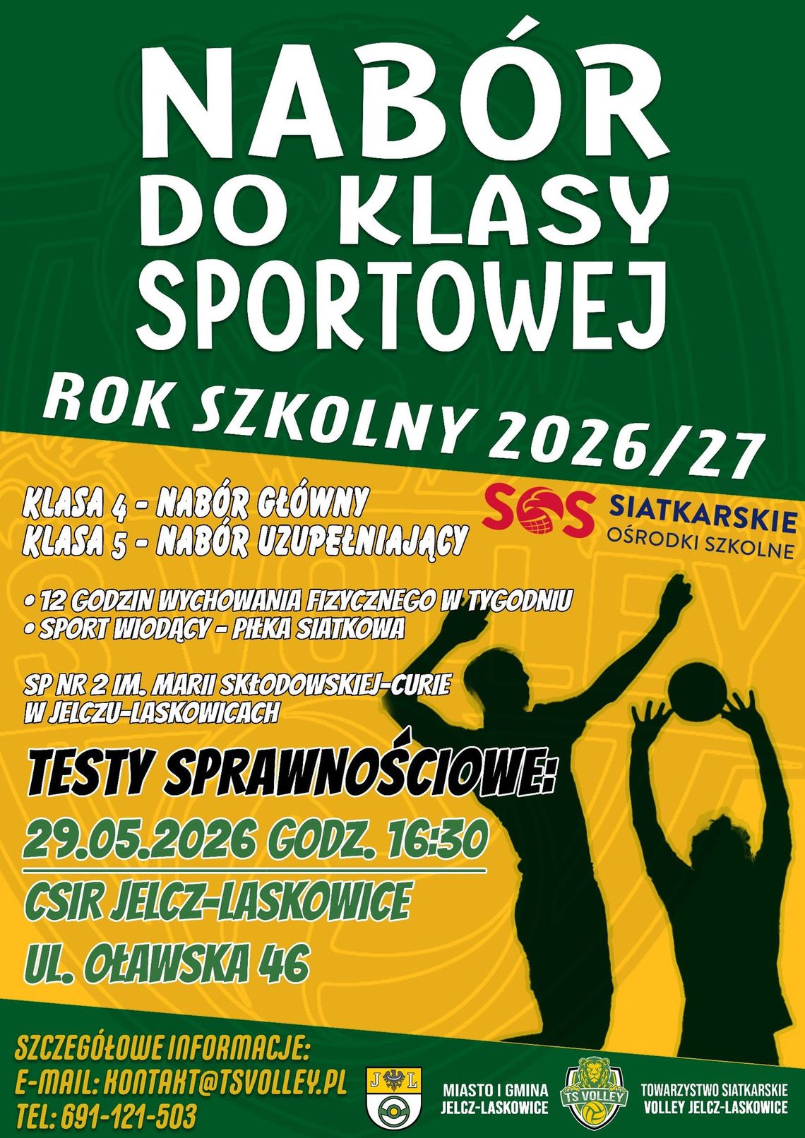 Nabór do klasy sportowej o profilu siatkarskim Nabór do klasy sportowej o profilu siatkarskim