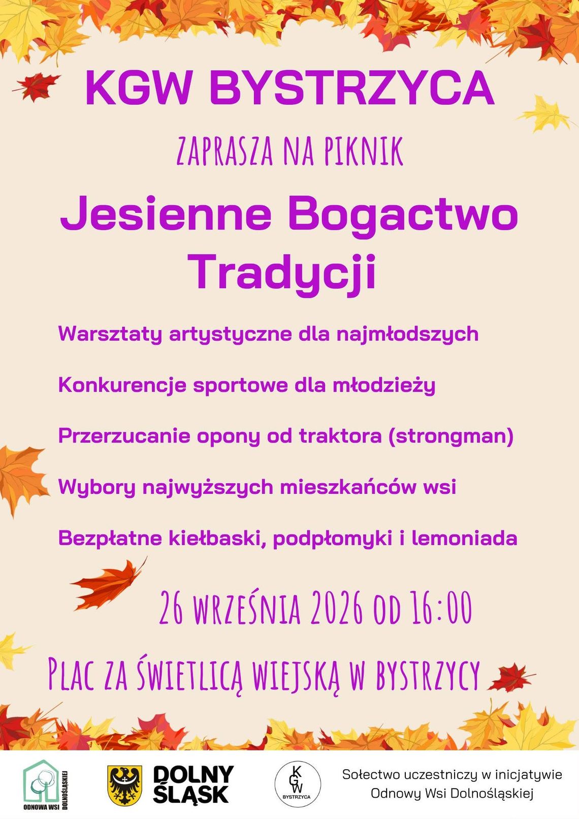 Nadchodzi coś wyjątkowego! Jesienne Bogactwo Tradycji w Bystrzycy Nadchodzi coś wyjątkowego! Jesienne Bogactwo Tradycji w Bystrzycy