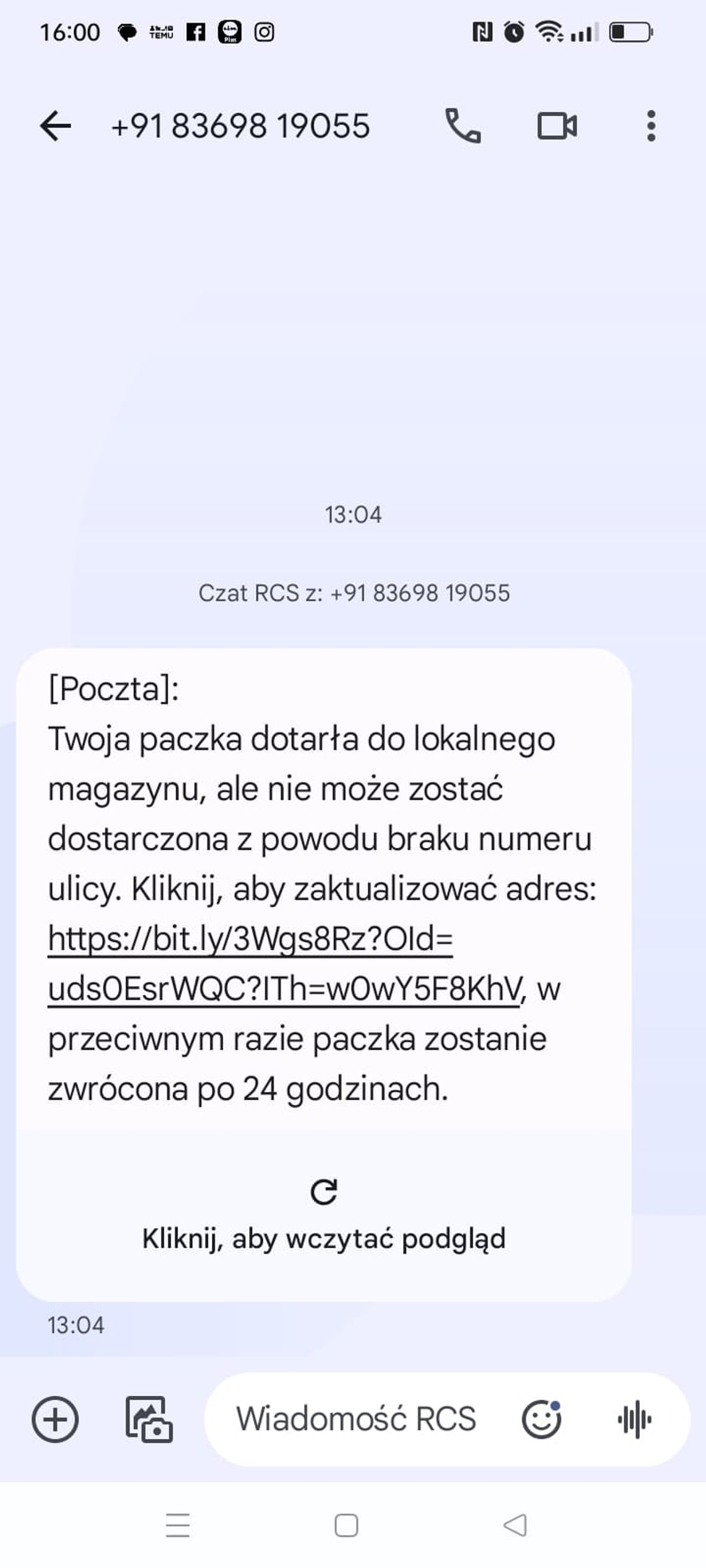 Najpierw SMS z Poczty, a potem od oszustów. Uważajcie!