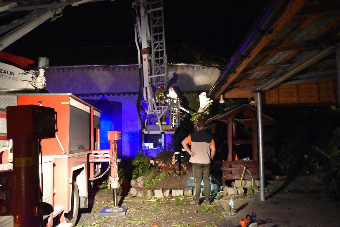 Nawałnica. Lament w domu, małe dzieci,  woda się leje...