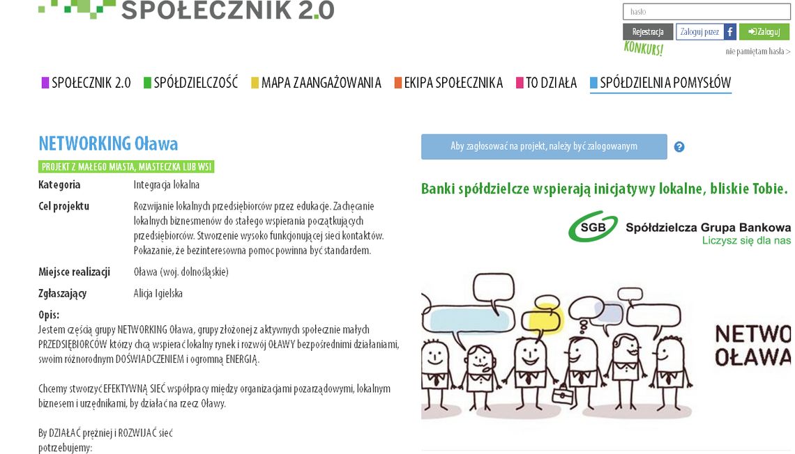 NETWORKING OŁAWA czyli nasze miasto działa! ZAGŁOSUJ!