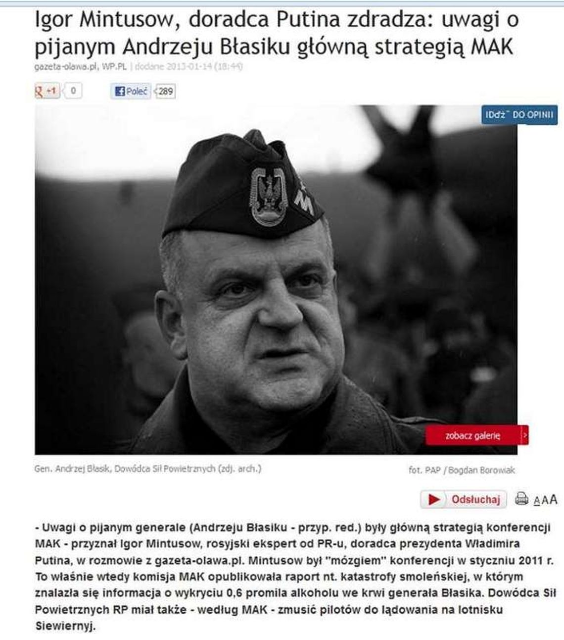 Notka o doradcy Putnia wśród najpopularniejszych na wp.pl