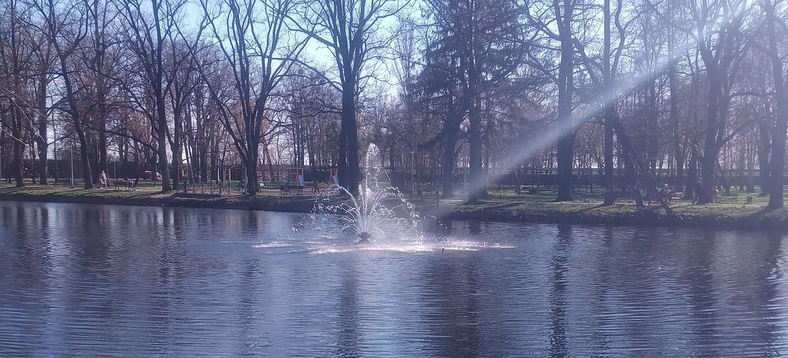 Nowa podświetlana fontanna w parku już zamontowana