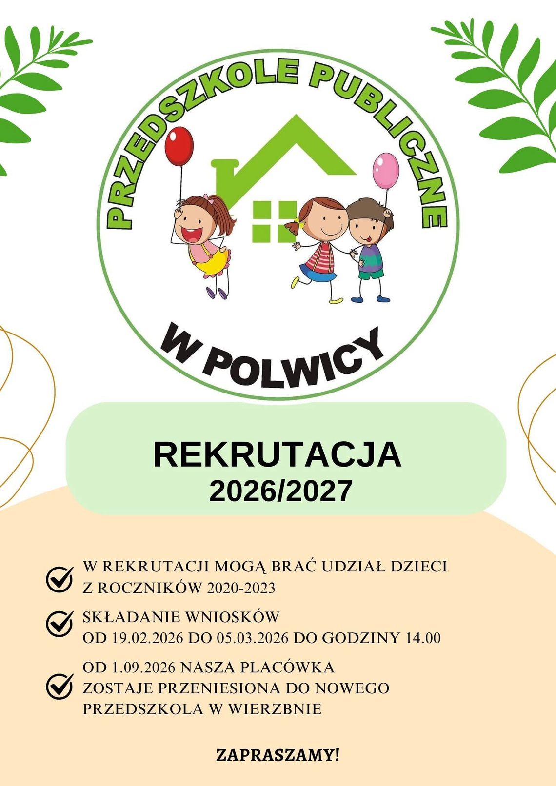 Nowe przedszkole w Wierzbnie zaprasza Nowe przedszkole w Wierzbnie zaprasza