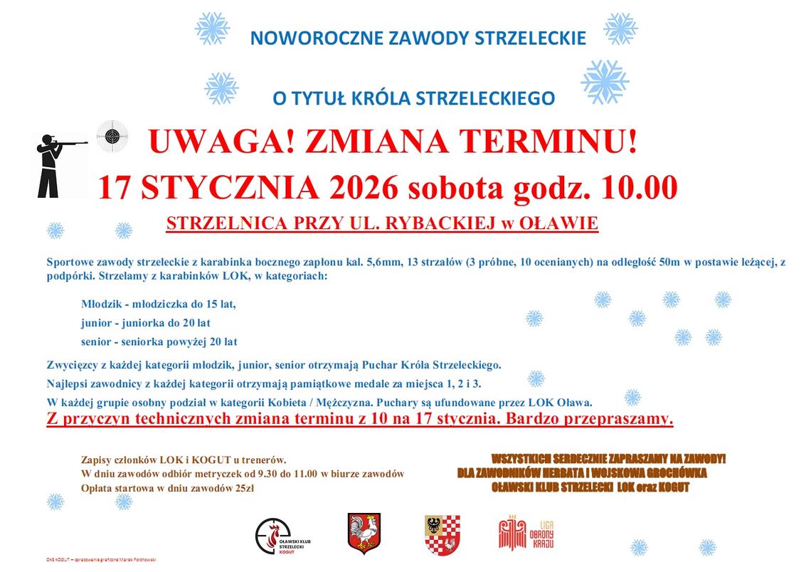 Noworoczne zawody strzeleckie o tytuł Króla Strzeleckiego już w najbliższą sobotę