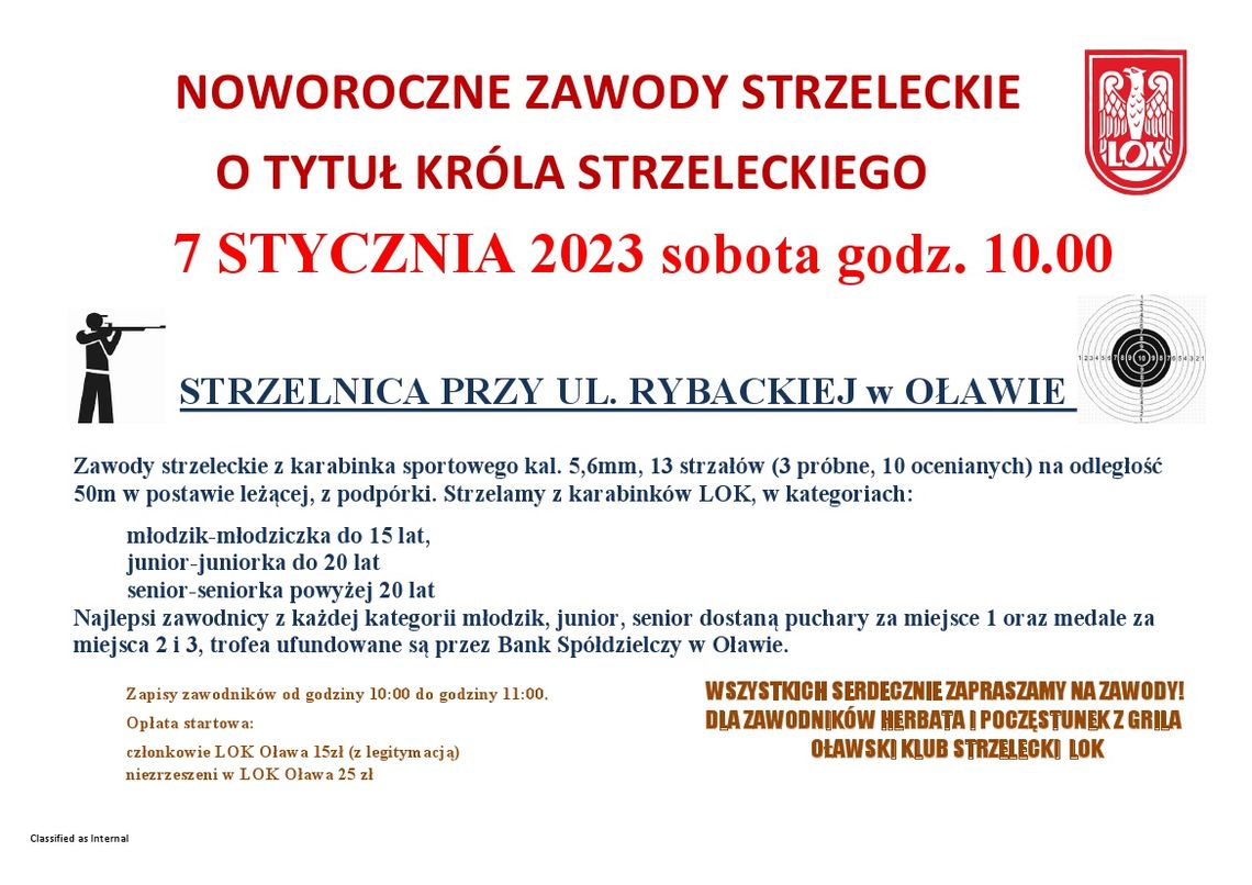 NOWOROCZNY KRÓL STRZELECKI OŁAWY - JUŻ W SOBOTĘ