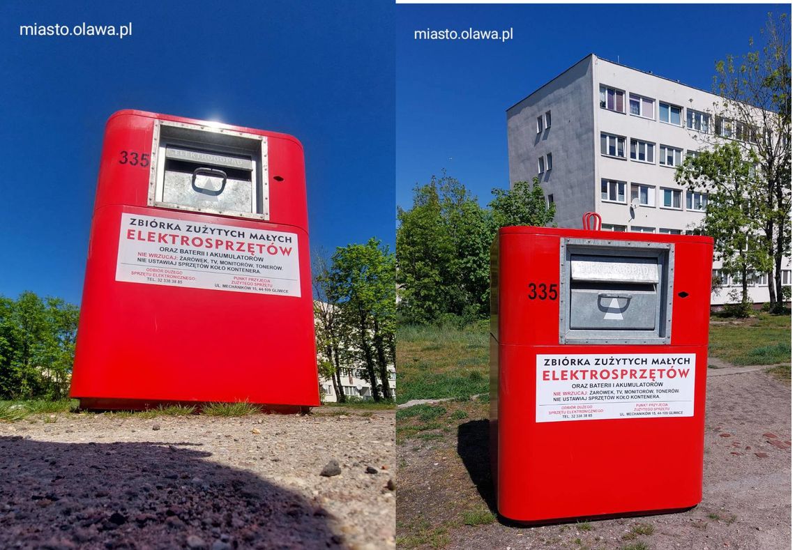 OŁAWA Nowe czerwone pojemniki