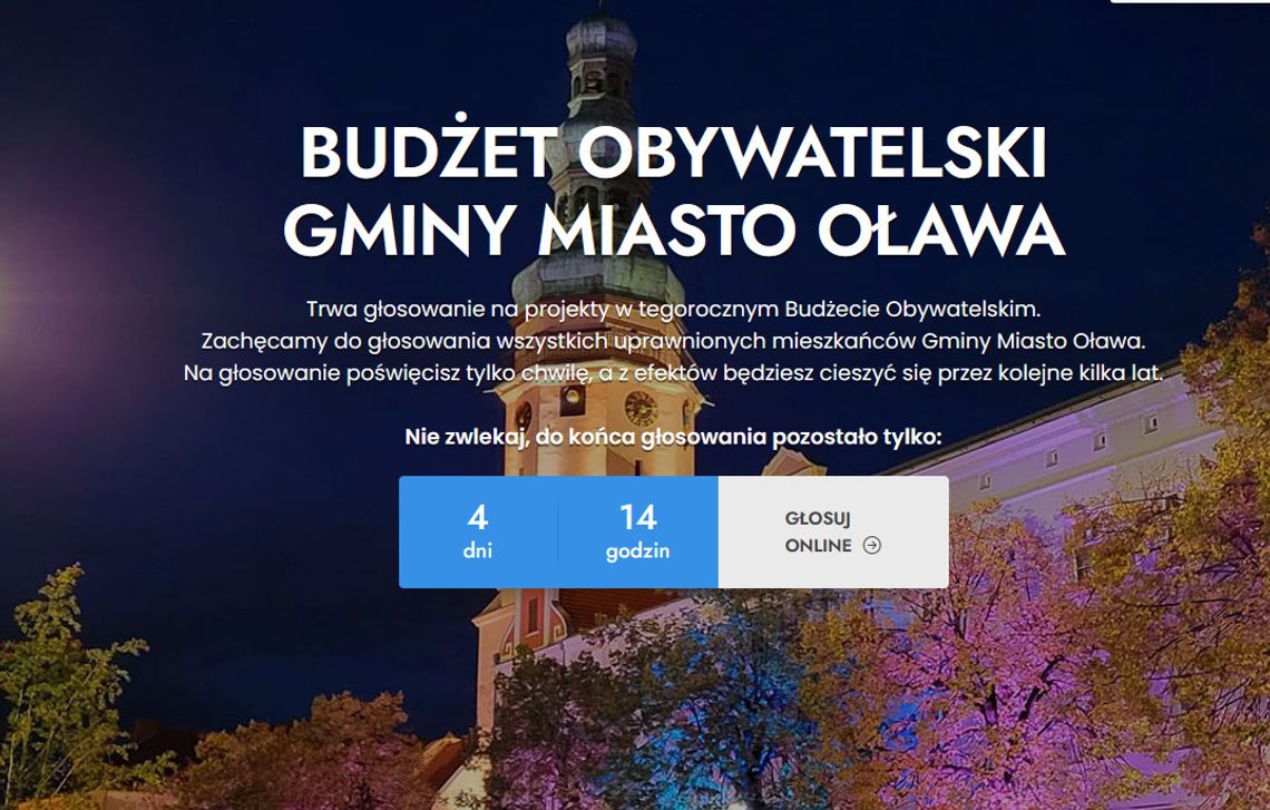 OŁAWA Ostatni moment na głosowanie w Budżecie Obywatelskim