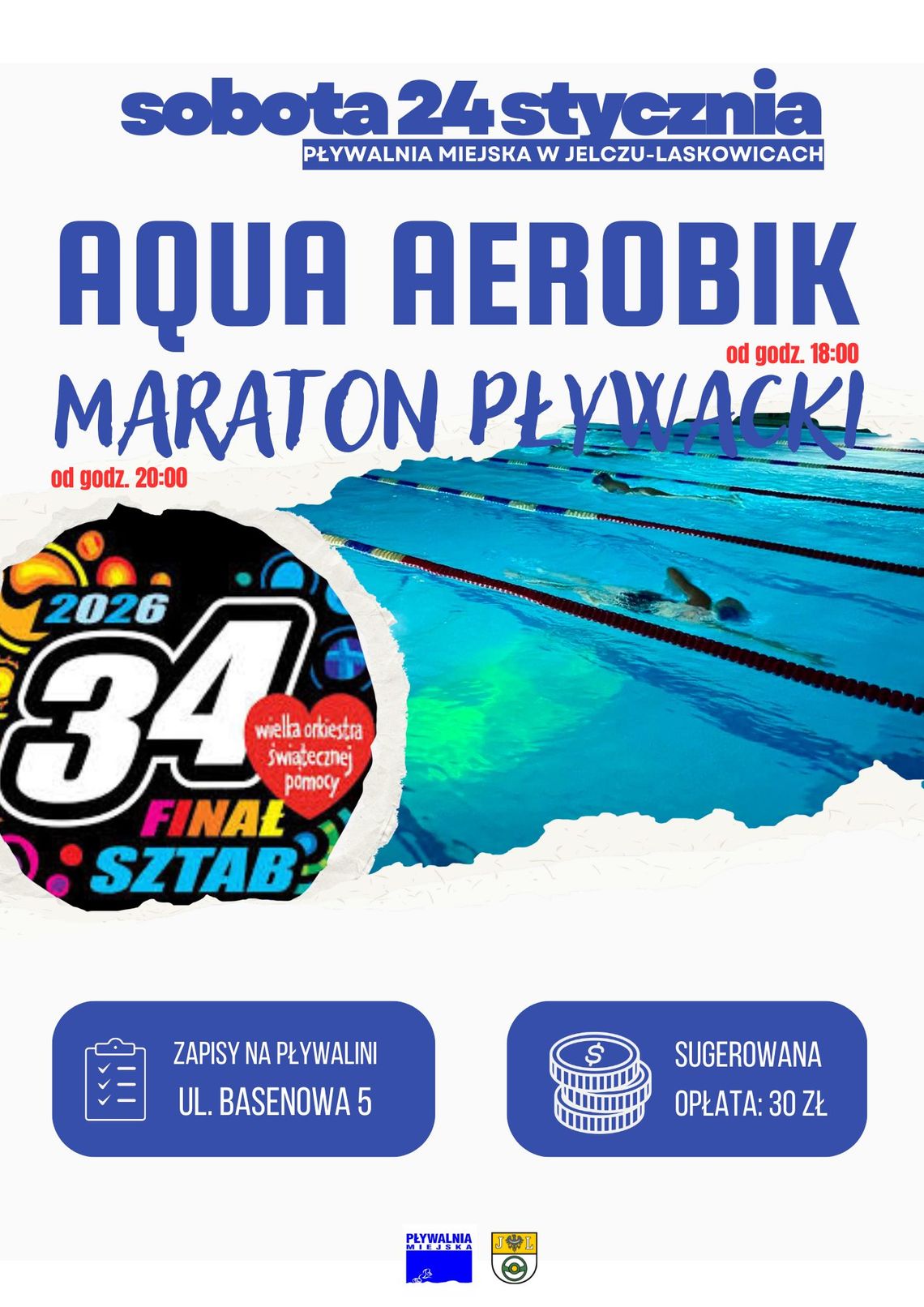 Orkiestrowy maraton pływacki i Aqua Aerobik