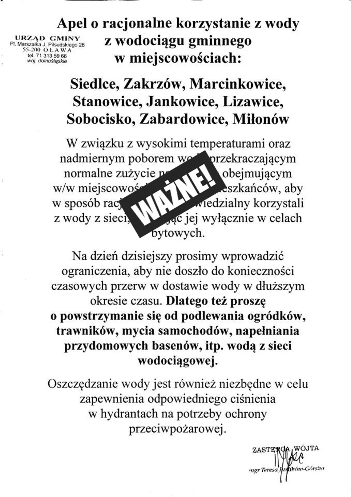 Ostrożnie z wodą!