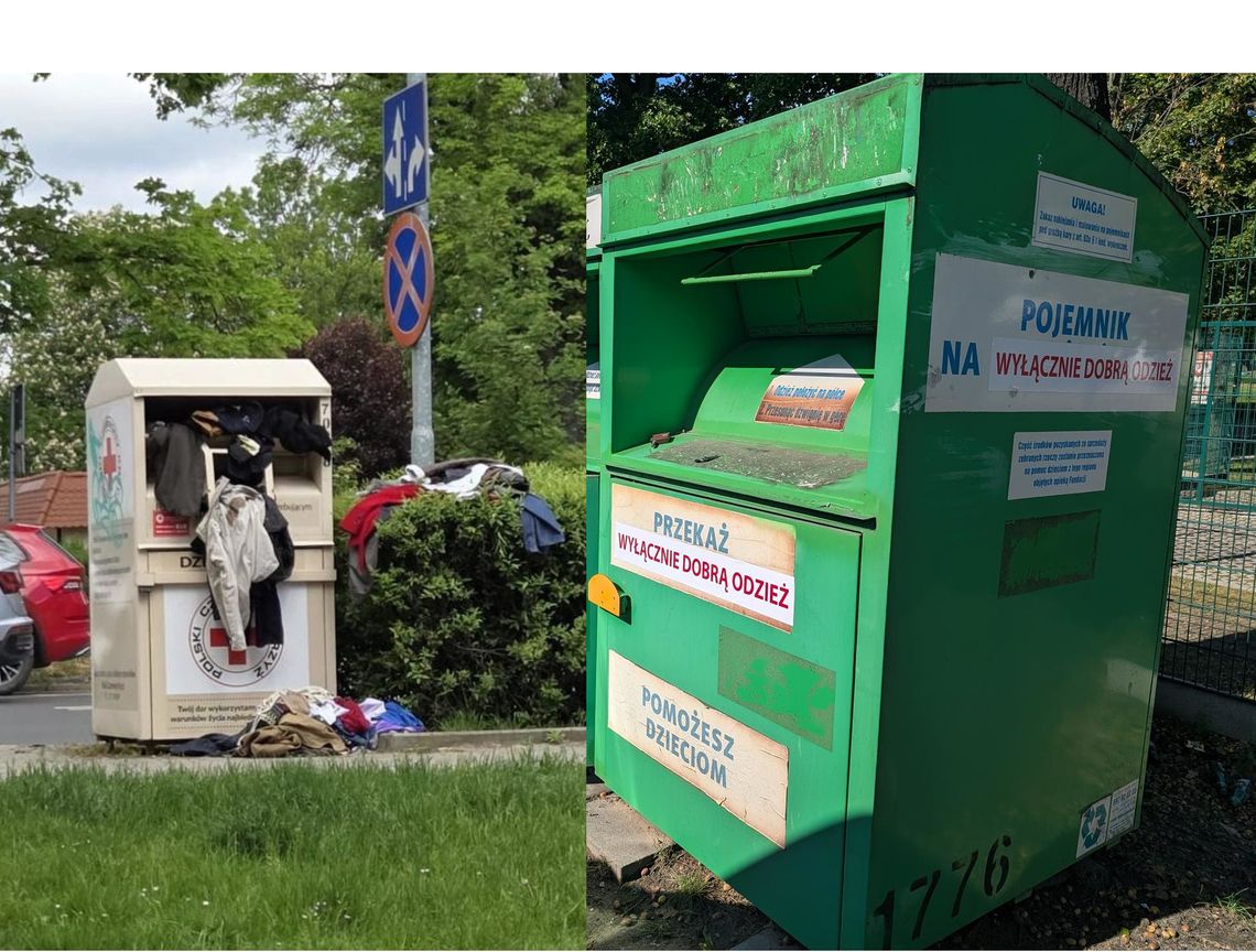 OŁAWA PCK zabiera swoje pojemniki, ale te zielone zostają