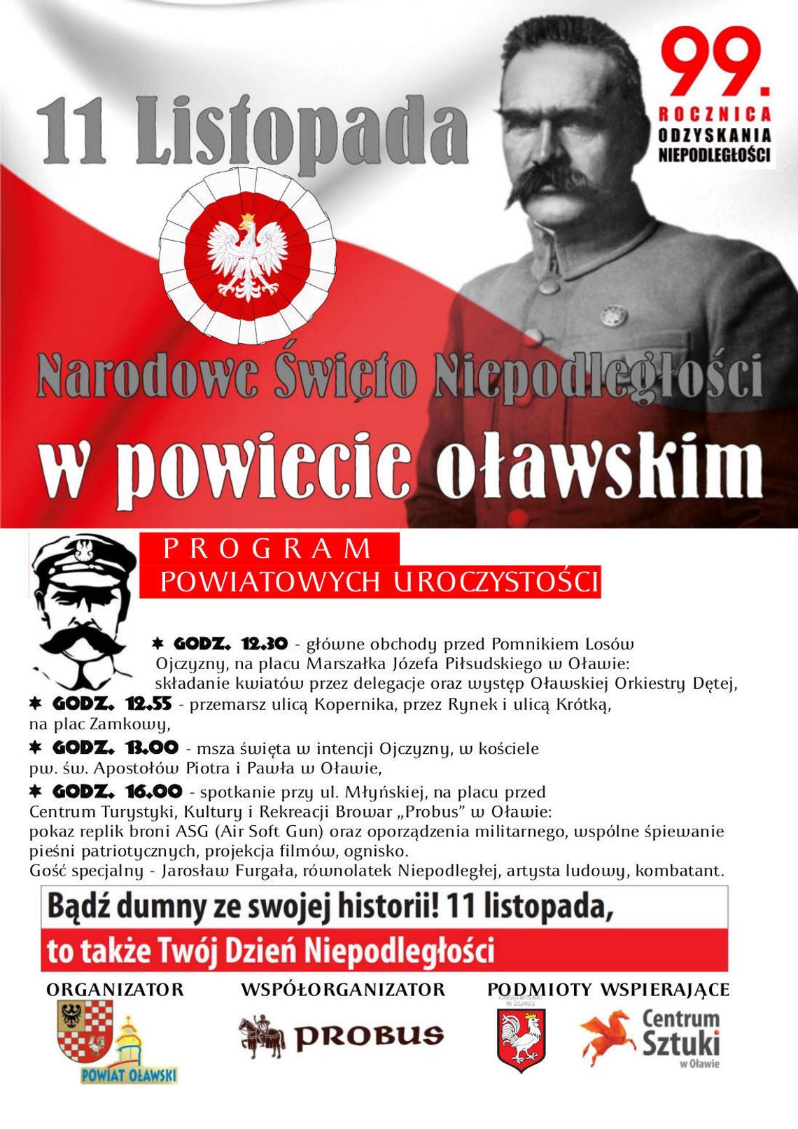 Pieśni, filmy, pokaz replik broni i ognisko. Program uroczystości