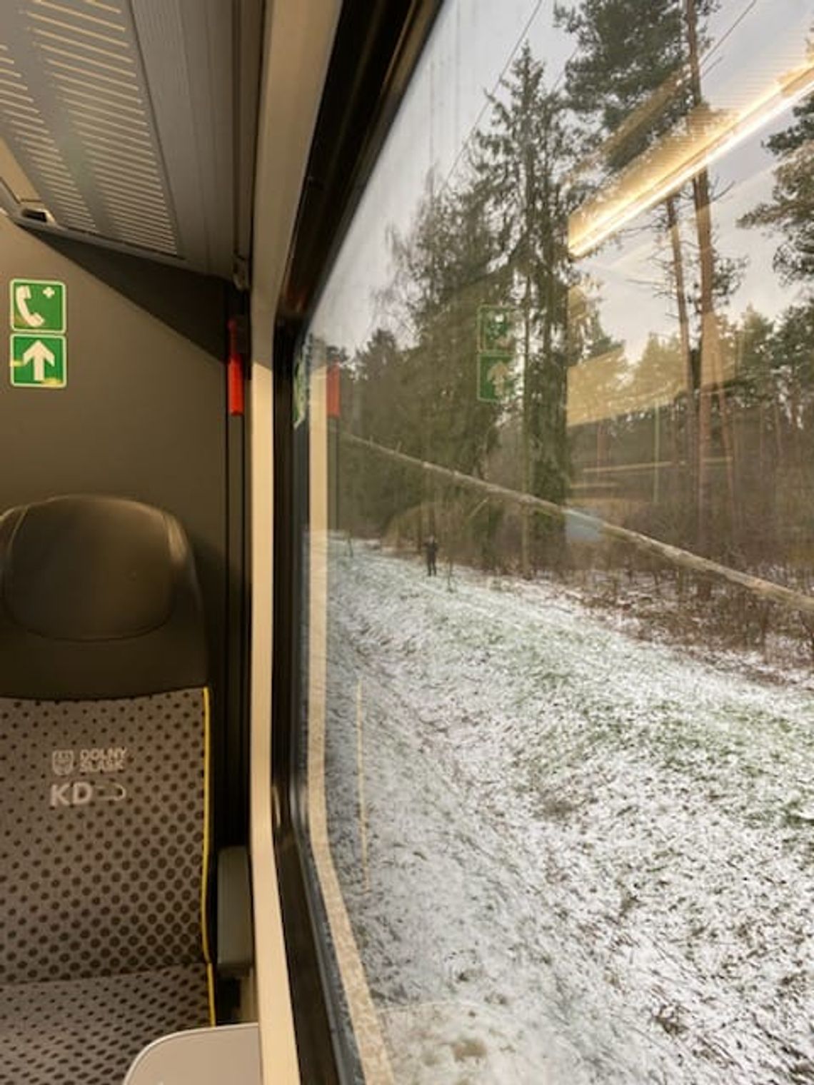 Pociąg do Jelcza-Laskowic unieruchomiony w lesie Pociąg do Jelcza-Laskowic unieruchomiony w lesie