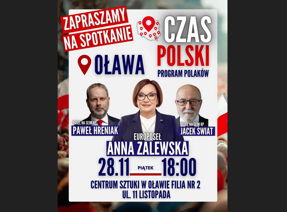 Politycy PiS przyjadą do Oławy