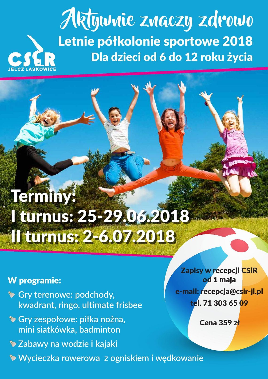 Półkolonie sportowe - trwają zapisy Półkolonie sportowe - trwają zapisy