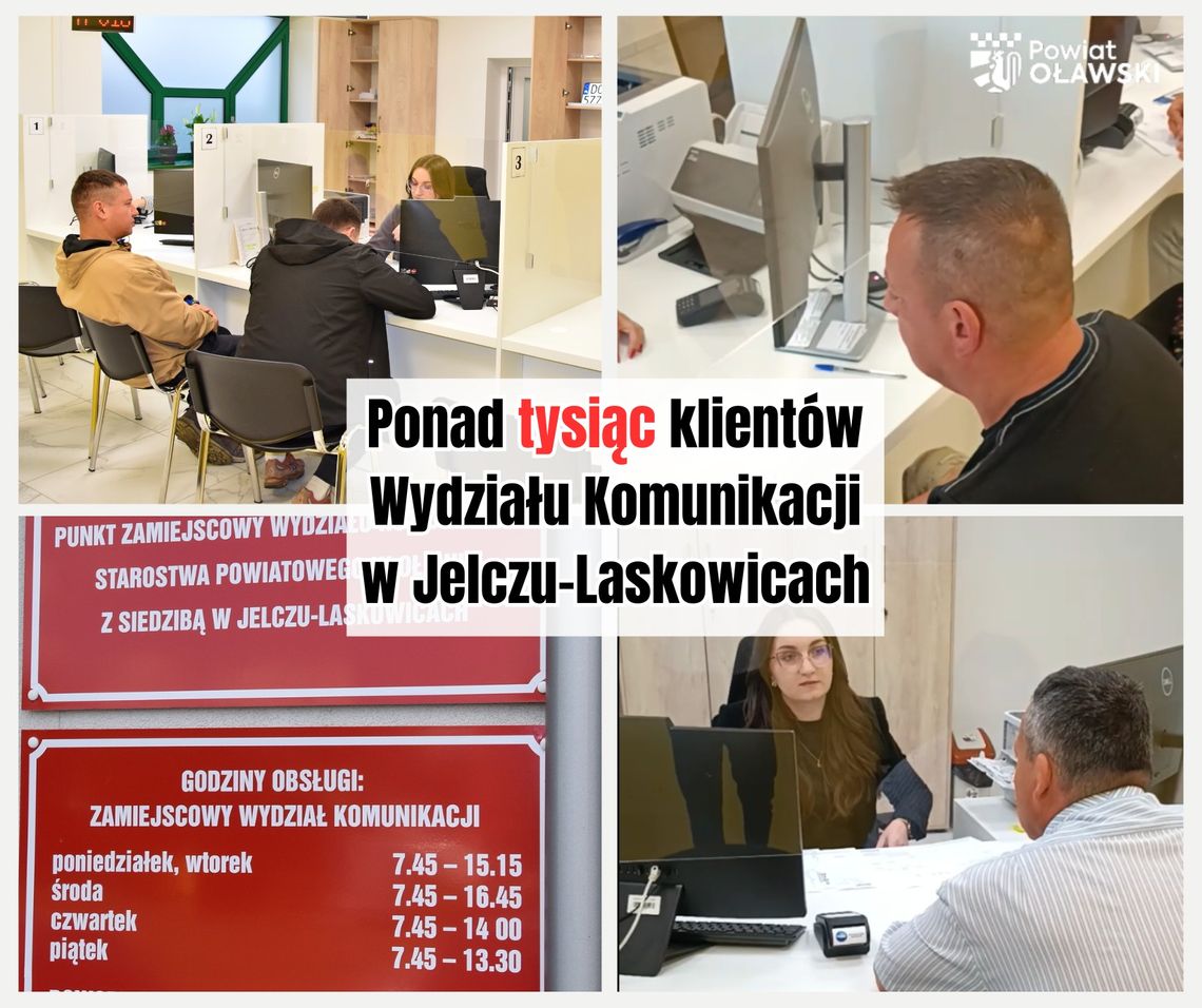 Ponad 𝟭𝟬𝟬𝟬 obsłużonych klientów w punkcie zamiejscowym