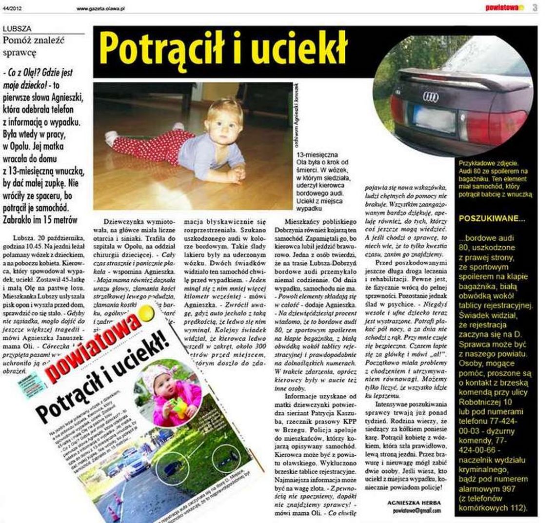 Potrącił i uciekł. Wciąż jest poszukiwany Potrącił i uciekł. Wciąż jest poszukiwany