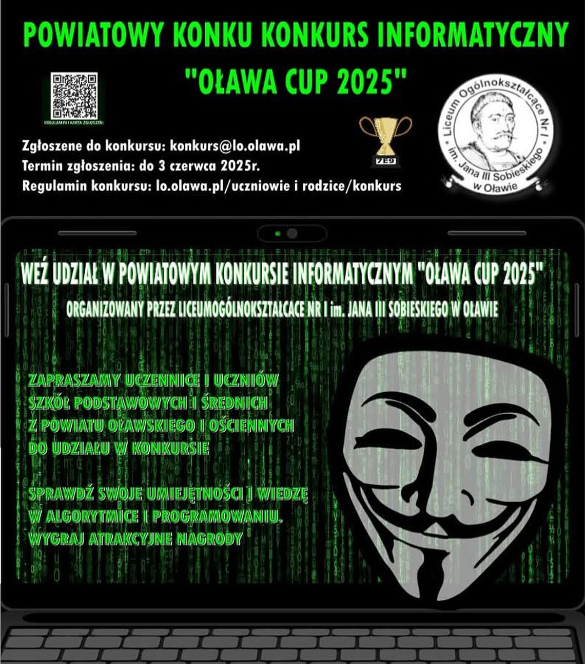Powiatowy konkurs informatyczny "Oława CUP 2025"