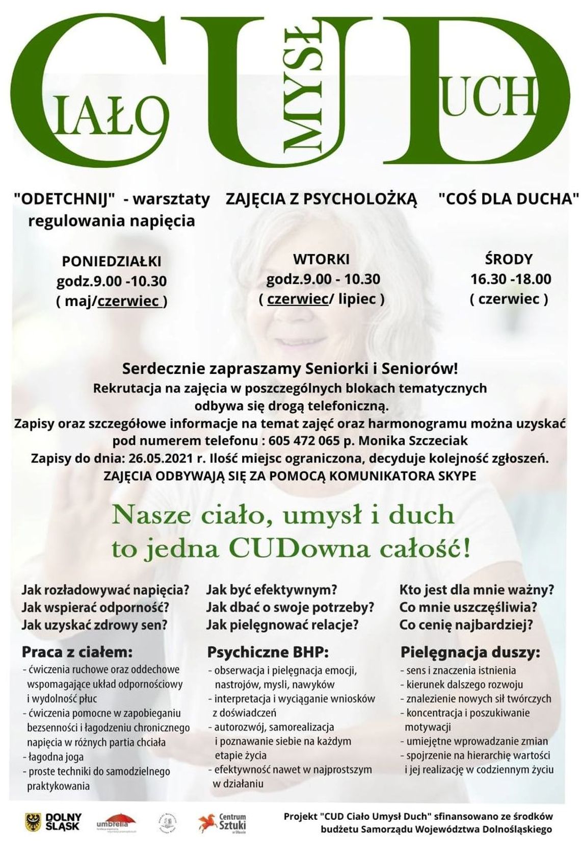 Projekt "CUD - Ciało Umysł Duch". Zgłoszenia tylko do 26 maja!