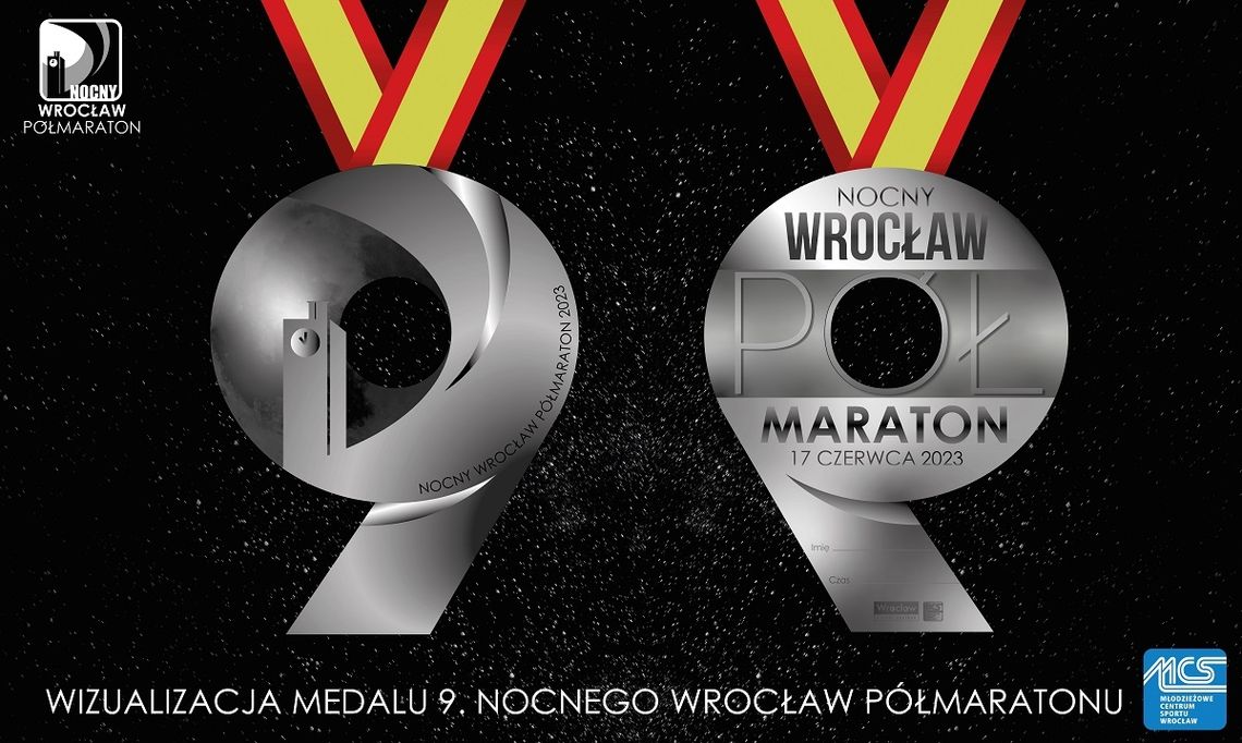 Projekt medalu 9. Nocnego Wrocław Półmaratonu