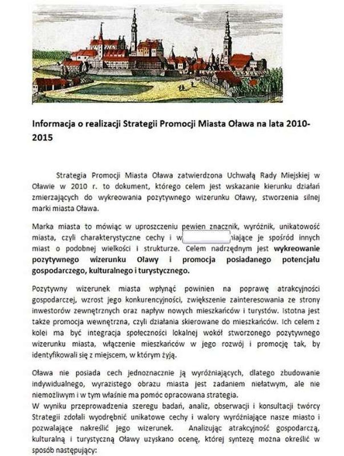 Promocja Oławy - przestrzeń nieograniczona