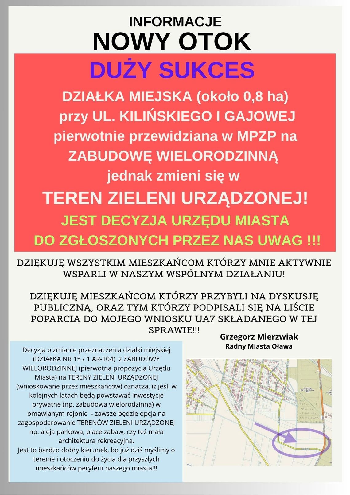 Radny Mierzwiak: - Udało się! Radny Mierzwiak: - Udało się!