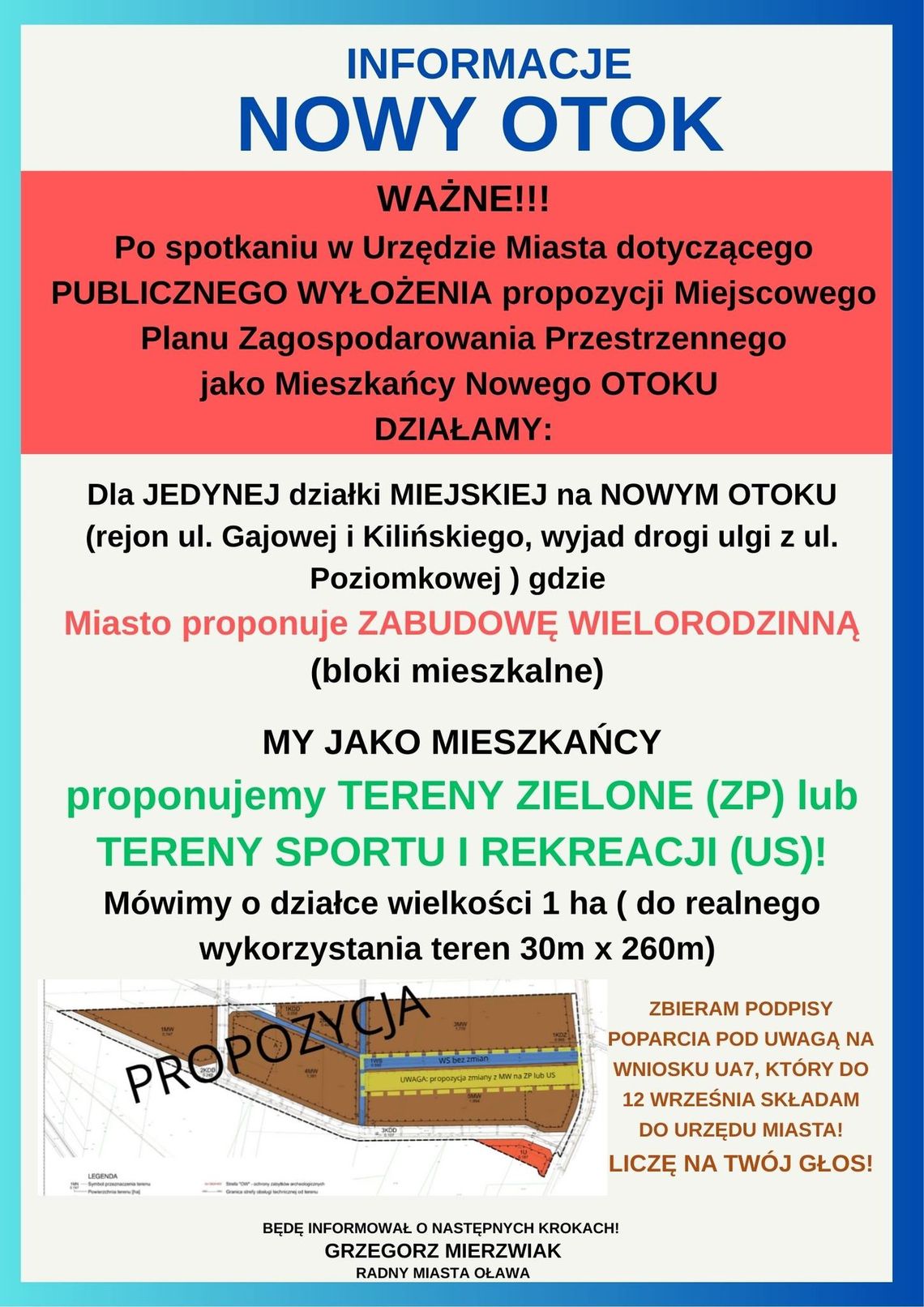 Radny zbiera głosy pod petycją