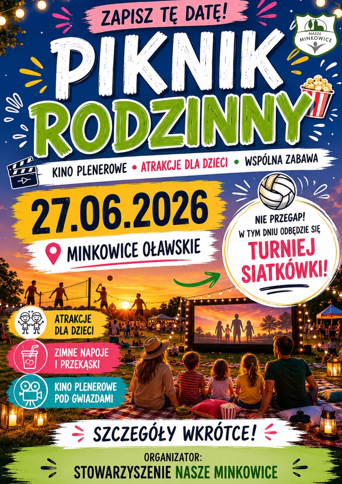 Rodzinny piknik w Minkowicach Oławskich. Organizatorzy zapraszają Rodzinny piknik w Minkowicach Oławskich. Organizatorzy zapraszają