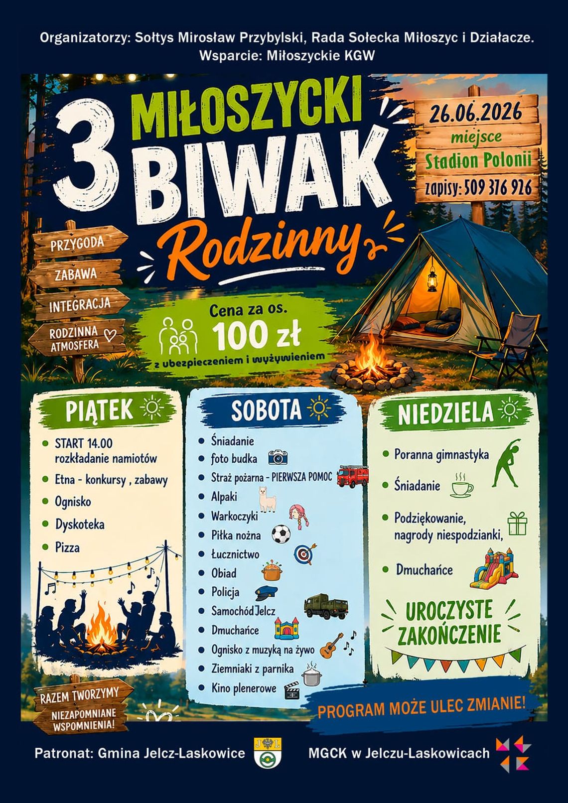 Ruszyły zapisy na Miłoszycki Biwak Rodzinny Ruszyły zapisy na Miłoszycki Biwak Rodzinny