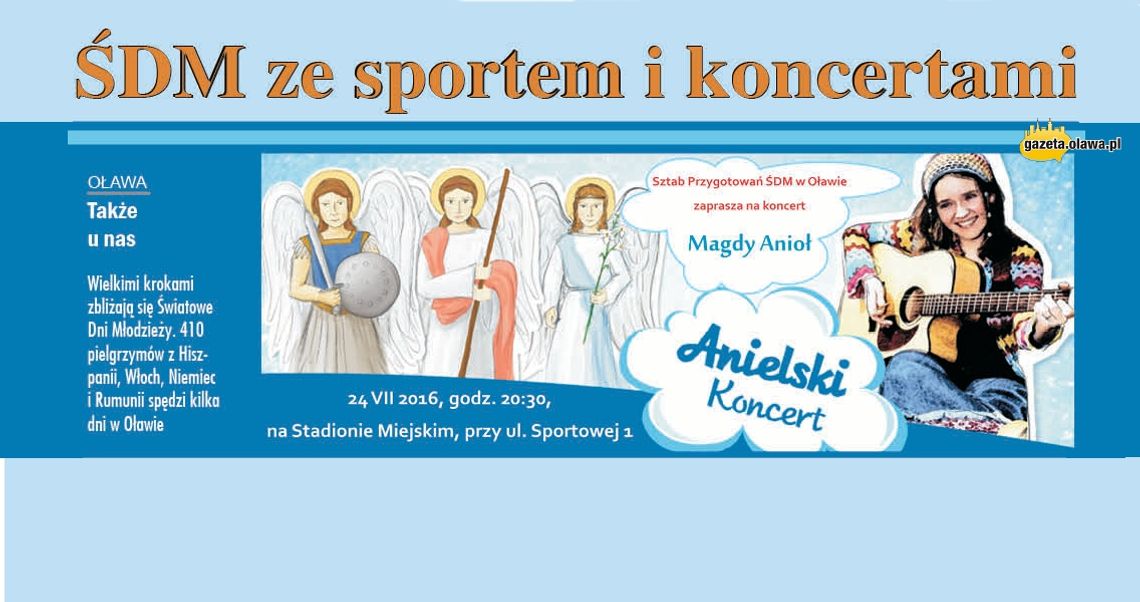 ŚDM ze sportem i koncertami