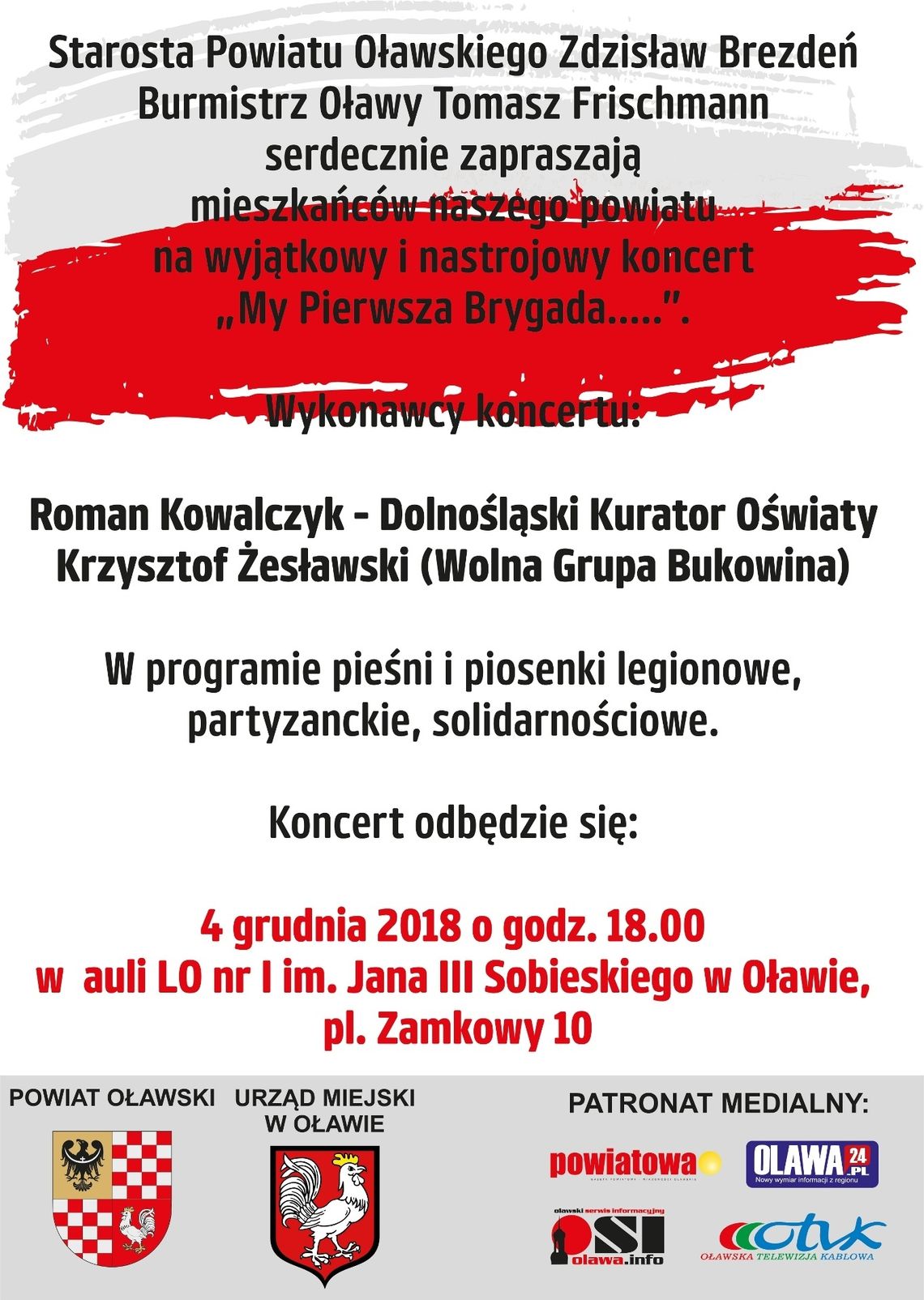 Śpiewający kurator na koncercie niepodległościowym