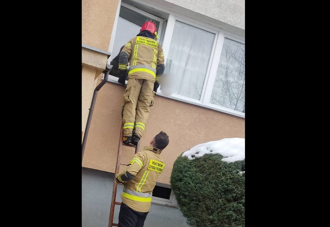 Stał w oknie przestraszony i zapłakany. Na szczęście ktoś zareagował