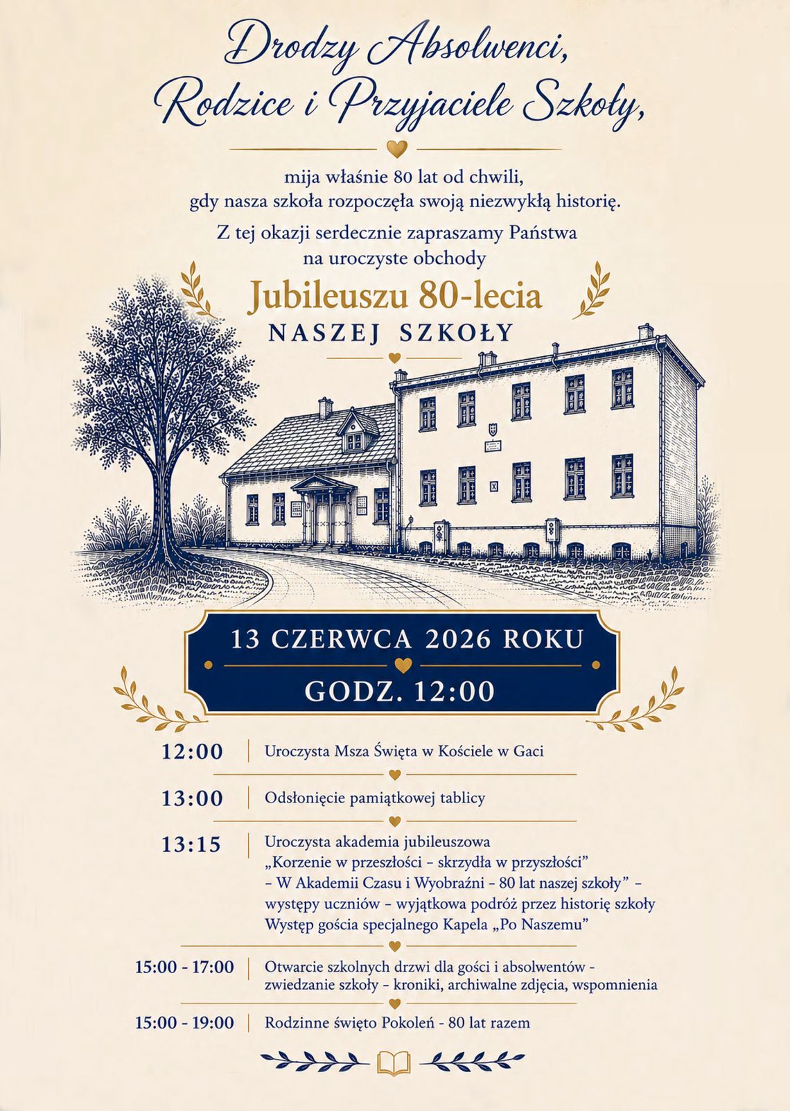 Szkoła Podstawowa w Gaci 13 czerwca świętuje 80-lecie!