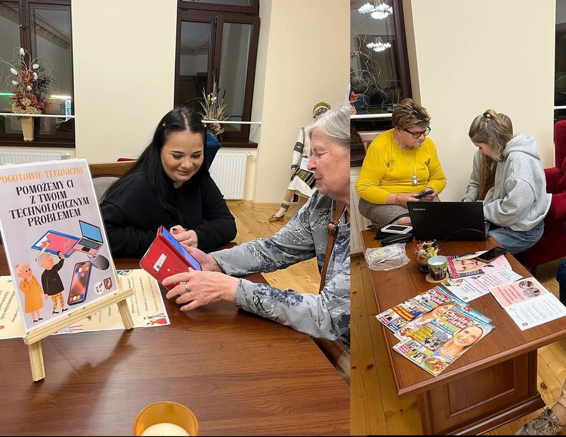 Uczennice z Pogotowia Technicznego pomagają seniorom