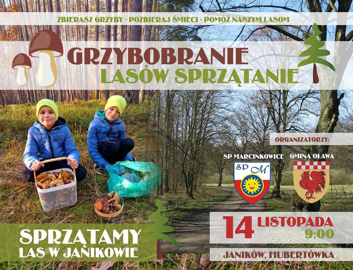 Uczniowie z SP w Marcinkowicach posprzątają las w okolicach Janikowa