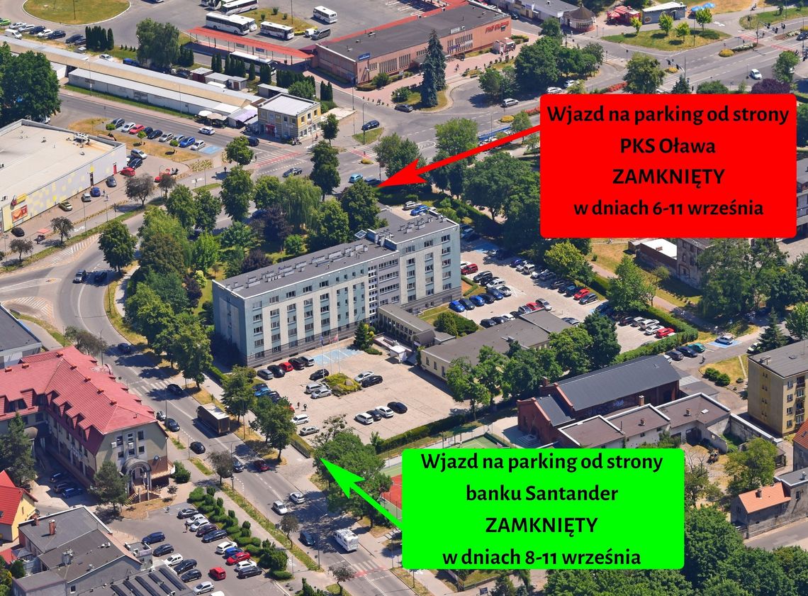 UWAGA! W tych dniach nie zaparkujesz przy starostwie