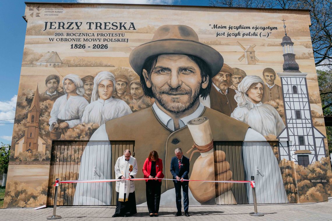 W Jelczu-Laskowicach odsłonięto mural Jerzego Treski [ZDJĘCIA]