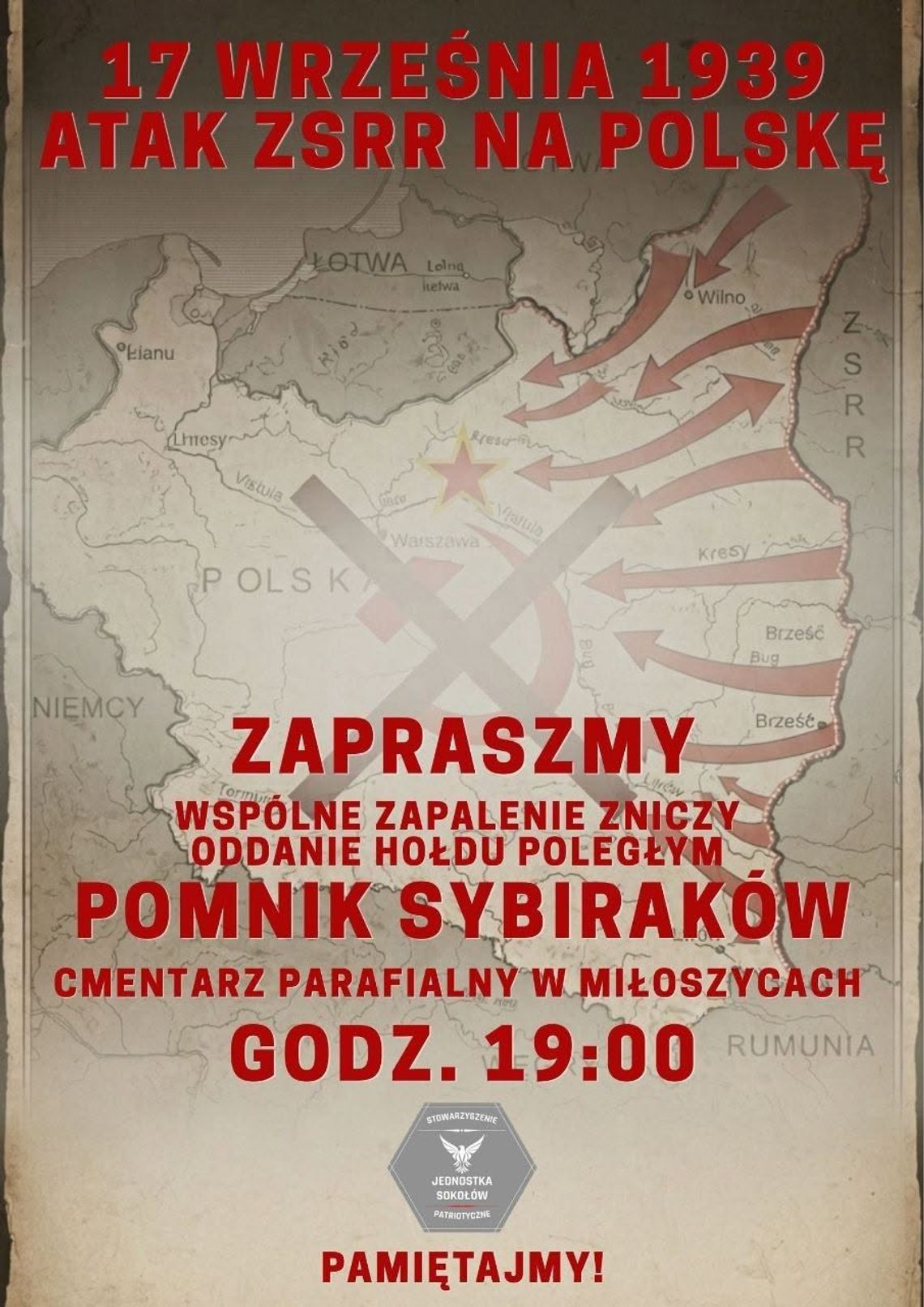 W Miłoszycach oddadzą hołd ofiarom sowieckiej napaści na Polskę W Miłoszycach oddadzą hołd ofiarom sowieckiej napaści na Polskę