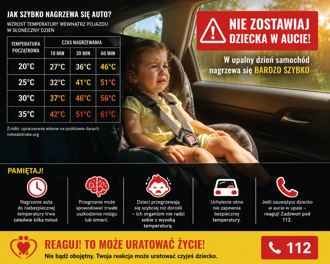 W takie upały pamiętajcie o dzieciach W takie upały pamiętajcie o dzieciach