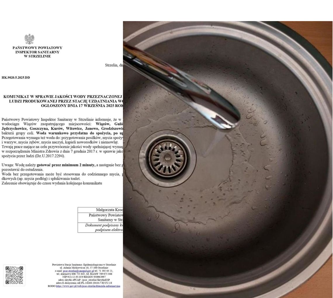 W wodzie wykryto bakterię z grupy coli