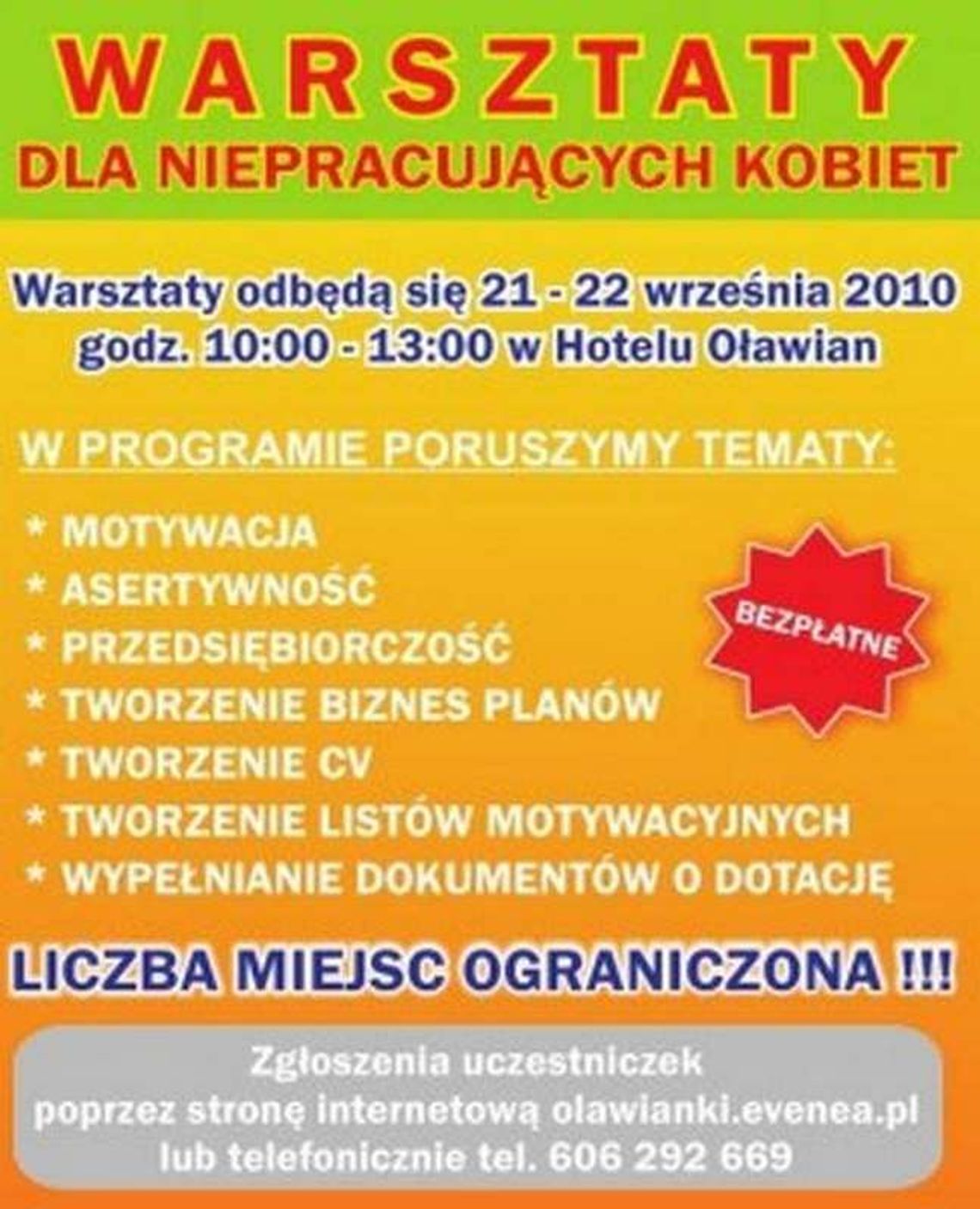 Warsztaty dla niepracujących kobiet