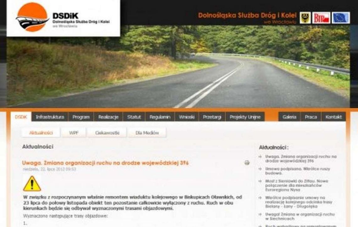 Wiadukt zamknięty. Objazdy Wiadukt zamknięty. Objazdy