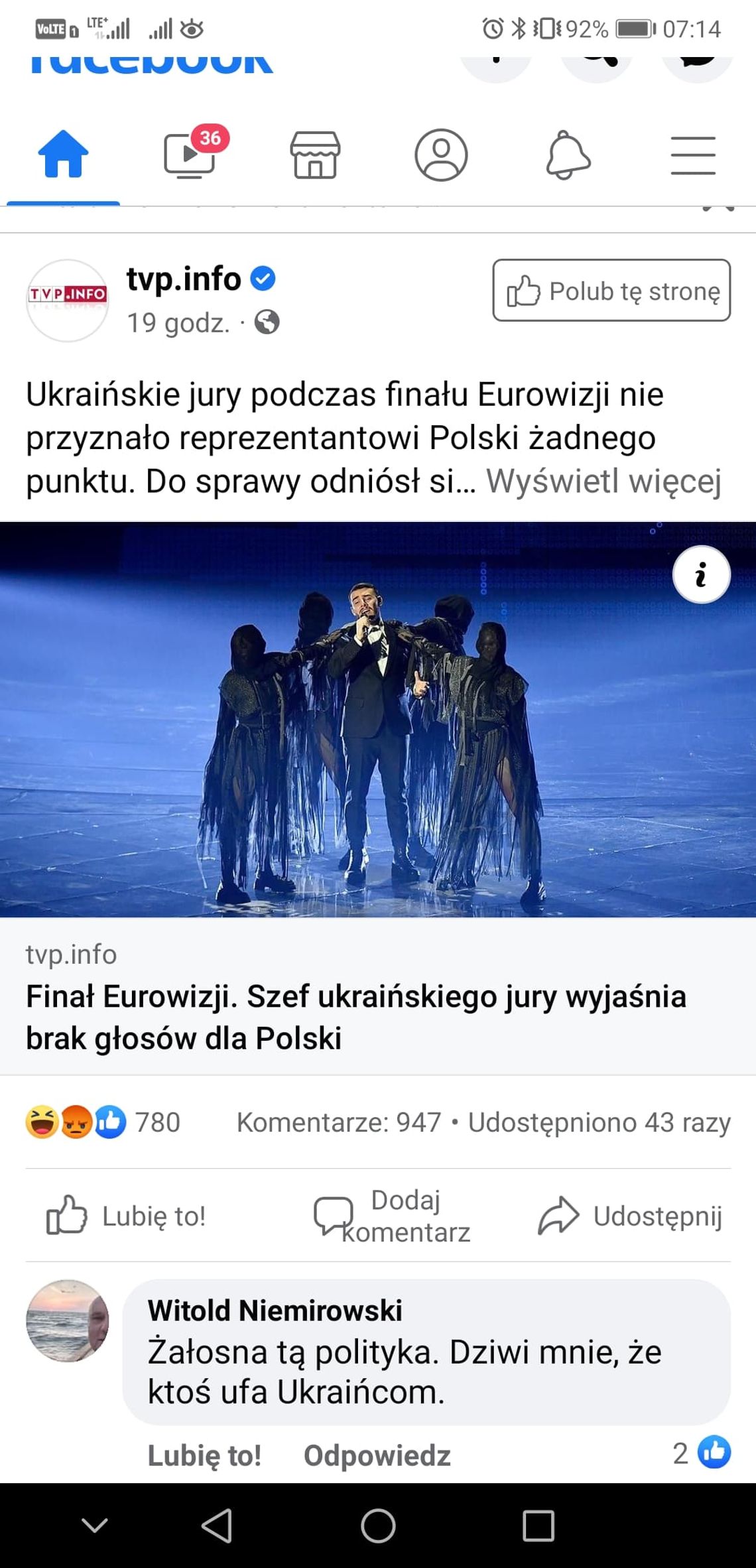 Wicestarosta "nie ufa" Ukraińcom? Zbulwersowała go Eurowizja...