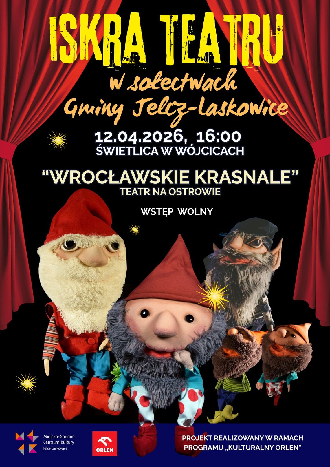 Wójcice. „Iskra teatru” z bezpłatnym spektaklem dla dzieci już 12 kwietnia