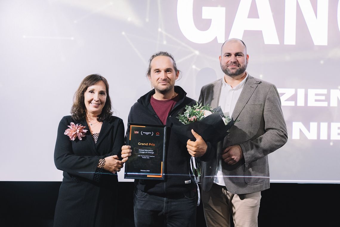 Wojciech Ganczarek z Grand Prix Festiwalu HumanDOC Wojciech Ganczarek z Grand Prix Festiwalu HumanDOC