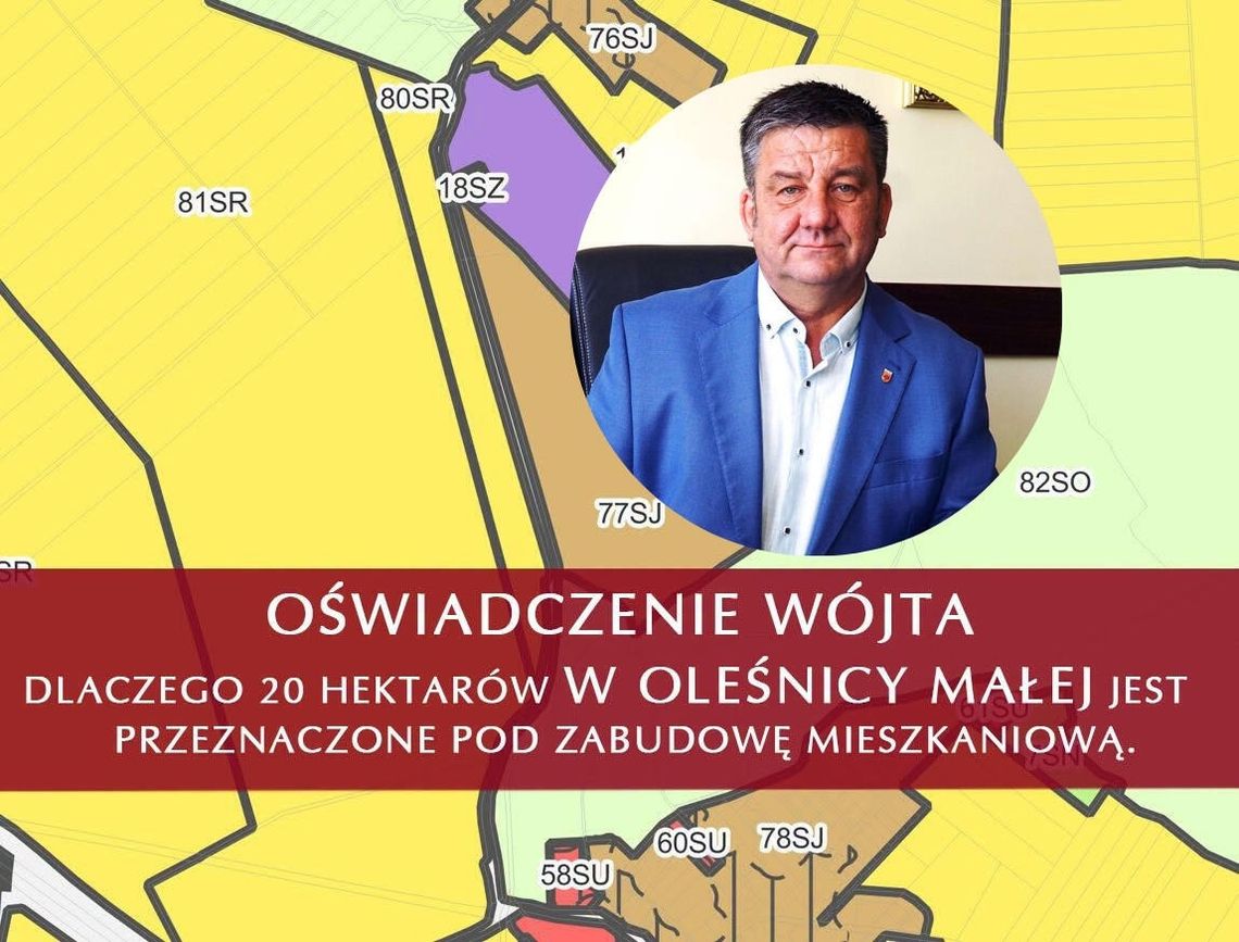 Wójt: - 20 hektarów pod zabudowę w Oleśnicy Małej? To nie jest nowa decyzja Wójt: - 20 hektarów pod zabudowę w Oleśnicy Małej? To nie jest nowa decyzja